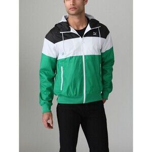 Puma Vintage Heroes Nylon Glanz Track Jacket Small Green Black White S